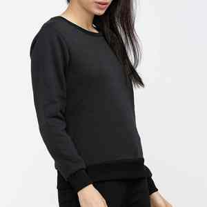 Couleur noire femmes sweat basique col rond unisexe vente vente chaude col rond Polyester dernière arrivée sweat pour les femmes - Product Image 3