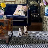 Lujosa Alfombra de lana de diseñador hecha a mano con plumaje suave texturizado y elegante conjunto de patrones artísticos - Product Image 6