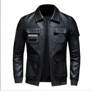 Chaqueta de Cuero de Diseño Moderno, Chaqueta de Manga Larga con Bordado de Cuero, Chaquetas de Cuero PU para Hombre a Precio Económico - Product Image 4