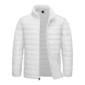 Veste matelassée à fermeture éclair en toile personnalisée en gros pour hommes, imperméable, respirante, écologique, vestes pour hommes d'hiver - Product Image 1