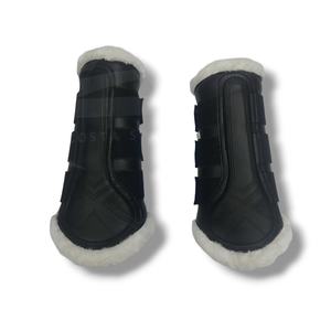 Equipo de carreras de cuero de microfibra, zapatos de protección de caballos duraderos con nuevo diseño cruzado, nuevas botas de cepillado ecuestres - Product Image 2