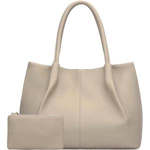 Ensemble de sacs à main haut de gamme pour femmes en cuir de vache véritable, comprenant un grand sac fourre-tout et une pochette à cosmétiques amovible - Product Image 3