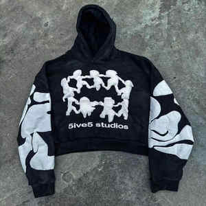 Hot Sale Custom Puff Printing Street Style Hoodies For Men Loose Fit Casual Wear Outdoor Use Puff Printed ACID WASHED Men <b>Hoodie</b> - Product Image 5