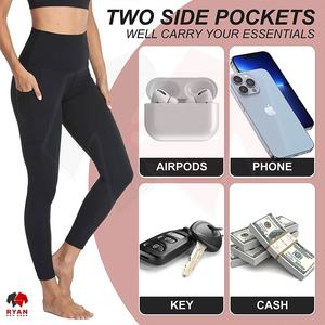 Leggings sin costuras antibacterianos de algodón 100% para mujer Impresión por sublimación Logotipo personalizado OEM/ODM Activewear - Product Image 6