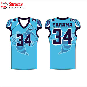 2022 maillots de football américain de sublimation personnalisés de meilleure qualité ensemble d'uniformes respirants de conception imprimée dans différents styles - Product Image 3