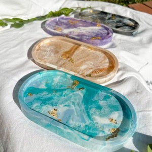 Resin <b>Decorative</b> Tray in Multiple Colors Cosmetic Organizer Home <b>Decor</b> Oval Resin Tray Vanity Tray High Quality - Product Image 6