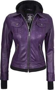 Veste à capuche en cuir d'agneau personnalisée pour femmes vêtements d'extérieur élégants pour exportateurs professionnels, coupe-vent solide à séchage rapide - Product Image 3