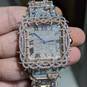 Iced Out Rose Gold Moissanite Diamond Throne Hip Hop Watch for Men Luxury Squire Model Wholesale rate - Product Image 1