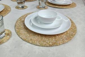 Mantel Individual Bordado con Cuentas, Mantel Individual con Lentejuelas Hecho a Mano en India - Product Image 3