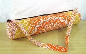 Bolsa de Yoga de Algodón Indio Acolchada con Mandala Naranja Degradado, Correa de Hombro, Estilo Vintage, Ligera, con Cierre de Cremallera, para Gimnasio y Yoga - Product Image 3