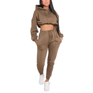 OEM 2023 nueva gran oferta de explosión de punto de algodón de moda cómodo conjunto de dos piezas chándales ODM - Product Image 4