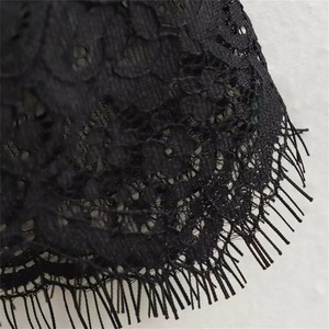 Verano nuevas mujeres de moda temperamento cuello en V sin mangas Color sólido encaje recortado delgado y Sexy Vestido con tirantes - Product Image 6