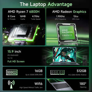 Portátil para Juegos AMD Ryzen 9 Nuevo, 144Hz, 15.9 Pulgadas, 1366X768, 16GB/32GB DDR5, SSD+HDD, Enchufe Estadounidense - Product Image 5