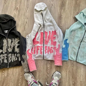 เสื้อฮู้ดผู้ชายแบบมีซิปรูดซิปรูดซิป100% ผ้าคอตตอนปรับแต่งได้สำหรับ450GSM - Product Image 5