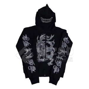 Hiver Écologique Pulls à Capuche en Strass pour Hommes Polyester/Coton Tissu Polaire Respirant - Product Image 1