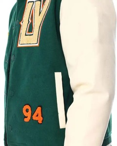 Men University Custom <b>Purple</b> Wool Woven Winter Work Bomber Baseball Letter Applique Chenille Embroidery Patches <b>Varsity</b> <b>Jackets</b> - Product Image 5