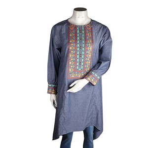 ผู้หญิงปัก A-Line kurti-Grey - Product Image 2