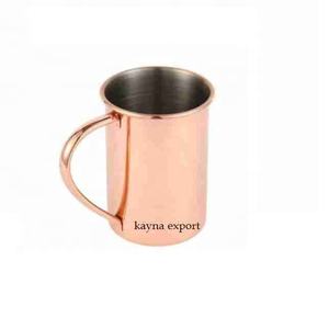 Taza de mula de Moscú de cobre de diseñador personalizado de alta calidad con tapa de vidrio, exportador al por mayor, jarra de cerveza pulida brillante para hoteles - Product Image 3
