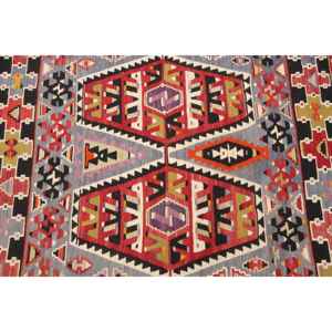 Alfombra Turca de 5.8x11 pies, Alfombra Grande Vintage, Alfombra con Puntos Rojos y Azules - Product Image 3