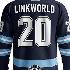 OEM logotipo personalizado camisetas de hockey sobre hielo transpirable 100% poliéster sublimado uniformes de hockey estilo Jersey - Product Image 5