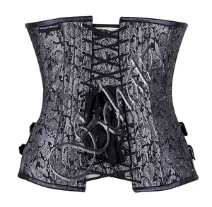 Corset Leather High quality size XXXXXXL front zipper mature women 3 Layer Overbust Corset made of Leather Overbust Corset Top