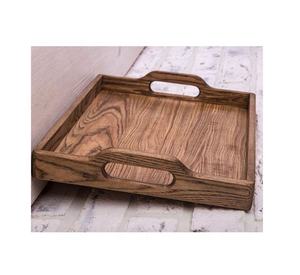 Plateau de service en bois d'acacia le plus vendu, table basse décorative pour salon, hôtel, restaurant, pour Noël - Product Image 1