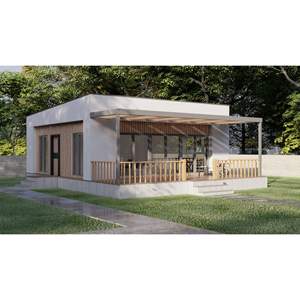 Casa de Verano Moderna Prefabricada de Acero Ligero de Una Planta con Acabado Blanco, Fácil de Montar, para Vivir al Aire Libre, 82m - Product Image 1