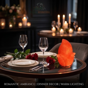Lampe en cristal rose naturel artisanale et écologique en forme de tulipe personnalisée avec cordon à variateur d'intensité - Product Image 6