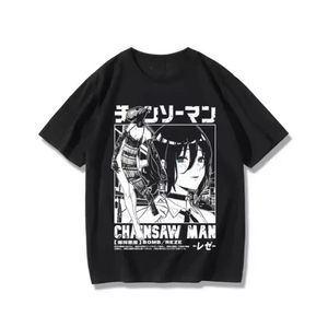 Camiseta de Anime para Mujer, Chainsaw Man, Manga, Gráfico, Algodón, Manga Corta, Talla Grande, Tops de Mujer, Ropa de Calle de Verano - Product Image 2