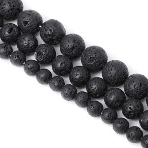 Prix de gros perles de pierre naturelle colorées de haute qualité perles de lave noire perles en vrac pour 4mm, 6mm, 8mm, 10mm fabrication de bijoux - Product Image 3