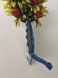 Monedero hecho a mano bohemio | Cartera de algodón acolchado étnico | Monedero pequeño con cremallera para efectivo, monedas, joyas - Product Image 4