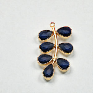 Charme en forme de feuille en pierre de Tanzanite de type perle, 4x6 mm, en argent sterling 925, pour la création de bijoux DIY - Product Image 1