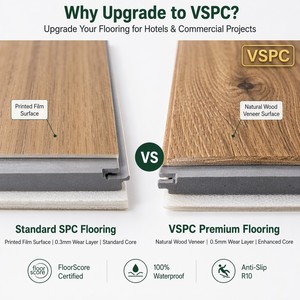 Pavimento SPC a Incastro Click Impermeabile 4mm 5mm 6mm Resistente all'Usura per Interni - Product Image 6
