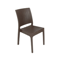 Portable Intérieur Extérieur Rotin Chaise Hôtel Restaurant Café Chambre Cour Salle De Bains Patio Durable En Plastique Rotin Métal Cadre