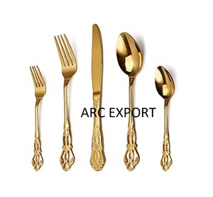 Ensemble de couverts en métal poli or antique dernier modèle avec couverts de table fantaisie pour mariage et événements décoratifs et élégants - Product Image 5
