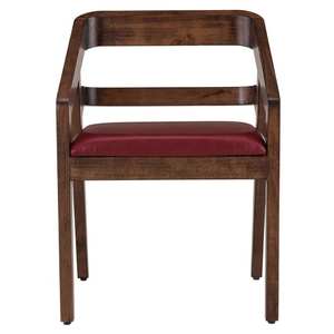 Fauteuil au design minimaliste en teck massif couleur marron, moderne, pour salle à manger, appartement ou villa - Product Image 6