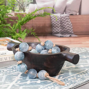 Meilleures ventes Grand bol à pâte en bois de qualité supérieure avec poignées Bol à pâte en bois de manguier pour plusieurs usages Bol à pâte de forme ovale personnalisé - Product Image 3