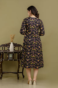 Premium Quality Short Gown With Sequence Embroidery Work on Neck Cotton Fabric Handloom Indian Manufacturer - Product Image 2