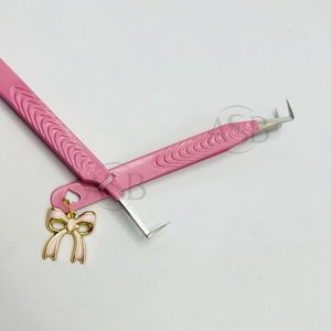 ASB Instruments Pince à cils de couleur rose Logo personnalisé Acier inoxydable Volume à 90 degrés Pointe Précision Nouveau Style Arc Charme - Product Image 6