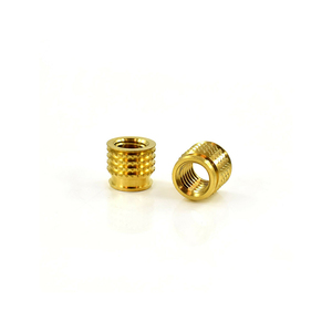 Écrou d'insertion en laiton poli avec design fileté micro-cannelé rond, en acier inoxydable M3, pour usage industriel - Product Image 1