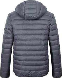 Custom Nylon Polyester Zip up Warm <b>Hoodie</b> Outerwear Lightweight Padded <b>Quilted</b> Puffer Bubble Winter Puffer Jacket Men's Coat - Product Image 6