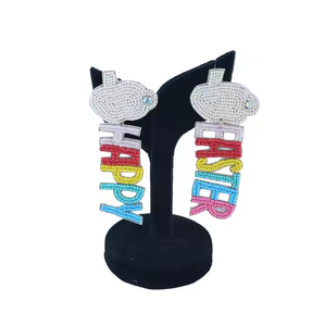 ต่างหูห่วงแบบถักด้วยมือที่ทันสมัยสำหรับผู้หญิงและเด็กผู้หญิงเครื่องประดับแฟชั่นอินเทรนด์จากอินเดีย - Product Image 6