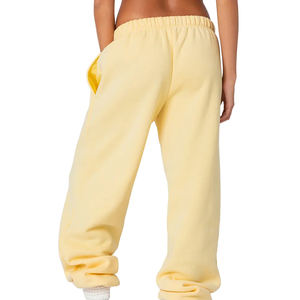 Survêtements d'hiver en molleton 100% coton pour femmes, avec logo personnalisé imprimé, respirants, taille élastique plate, grandes tailles - Product Image 4