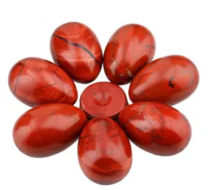 Migliore qualità vendita calda diaspro rosso naturale meditazione Aura Spirit Chakra Energy Stone regalo di uova curative fatto a mano per lei