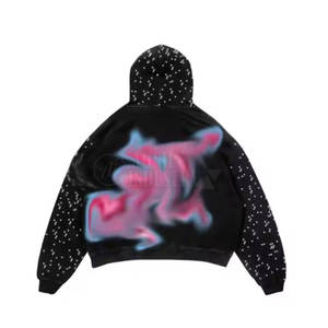 ชุดวอร์มผู้ชายแบบมีฮู้ด ดีไซน์ล่าสุด ขายดีที่สุด แบรนด์ส่วนตัว ตกแต่งด้วยคริสตัล ระบายอากาศได้ดี รับผลิตตามแบบ - Product Image 3