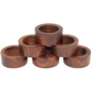 Soporte de madera para servilletas, forma redonda hecha a mano, para fiesta de boda y restaurante, para Decoración - Product Image 5