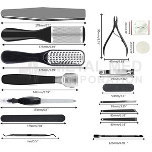 New Arrival Professional Pedicure <b>Kits</b> 5 1 Stainless Steel <b>Nail</b> Clippers Lightweight Reusable Customized Logo High Quality for - Product Image 3