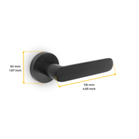 Emuca Juego de Tiradores de Puerta y Ventana de Aluminio, Roseta de 50mm, Color Negro, para Puertas Interiores Bunbury Modelo España 9172014