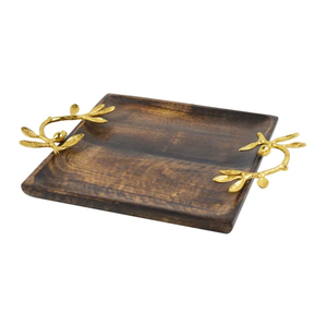 Bandeja de servicio de madera más exigente con mango de metal, bandeja de servicio de fruta seca de calidad duradera, producto de venta - Product Image 6