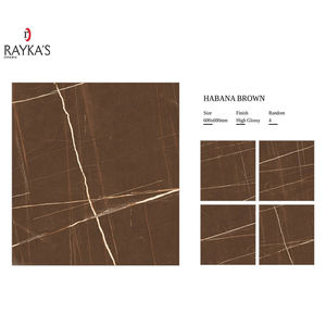 Venta caliente 600*600mm brillante estilo moderno azulejo de piso de porcelana para sala de estar 5mm espesor Interior - Product Image 4